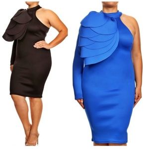 🌷Elegant One Shoulder Scalloped Top Dress